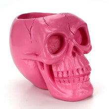 Load image into Gallery viewer, Pink Makeup Skull Resin Storage Box Tube Creative Canine
